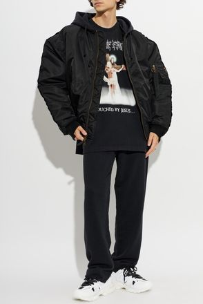 VETEMENTS T-shirt With A Colorful Print, Mens, Black