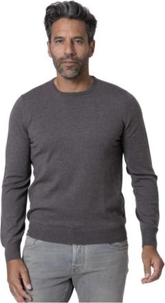 Gran Sasso Taupe Merino Wol Ronde Hals Trui - Heren - Ronde hals truien - Grijs - 5XL - Wol - Truien & Vesten