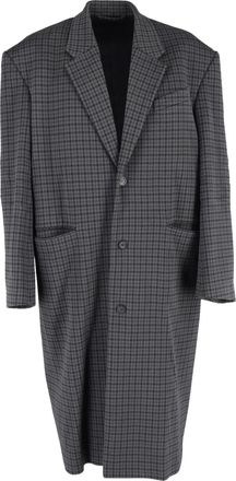 Balenciaga Balenciaga oversized jas met pied-de-poulepatroon in grijs polyester