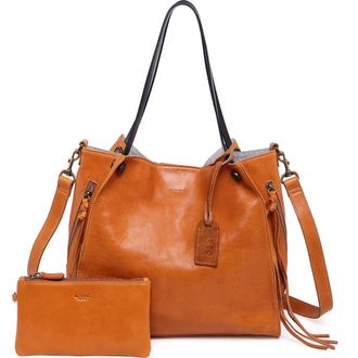 OLD TREND Daisy Leather Tote Bag in Chestnut at Nordstrom Rack