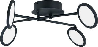 Lindby L&aacute;mpara De Techo Led manel En Negro Metal - Lindby