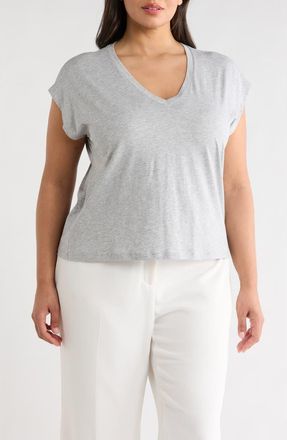 Nordstrom Pima Cotton T-Shirt in Grey Heather at Nordstrom Rack, Size 1X