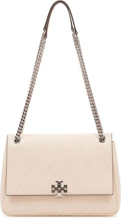Tory Burch Charlie Schoudertas - Dames - Schoudertassen - Beige - ONE Size - Leer - Tassen