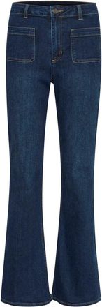 Kaffe Flared Jeans Donkerblauw Denim - Dames - Bootcut Jeans - Blauw - 2XL - Denim - Jeans