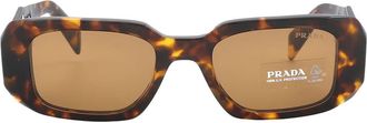 Prada Light Brown Rectangular Ladies Sunglasses PR 17WS VAU2Z1 49