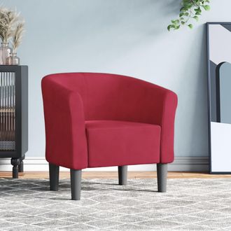 vidaXL Sill&oacute;n De Terciopelo Rojo Tinto Vidaxl