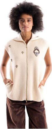 Brand Unique Gilet in Maglia - - Knitwear - Donna - Beige - L