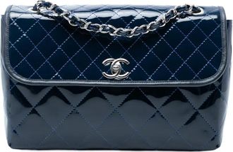 Chanel 2011 Quilted Patent In The Business Flap shoulder bag - women - Patent Leather - One Size - Blue