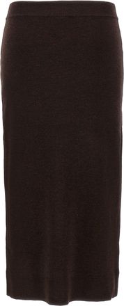 Victoria Beckham Womens Brown Wool Midi Skirt