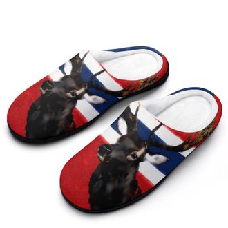 Generic Norway Flag Norwegian Elk Mens Slippers Slip On Comfortable Fleece Cotton House Shoes Winter