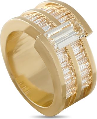Luxury Bazaar 18K Yellow Gold 3.29ct Diamond Ring MF04-041426