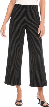 Karen Kane Philine Pinstripe Cropped Pants In Black And White Pinstripe