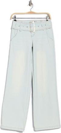 Madden Girl Belted Slouchy Wide Leg Jeans in Cloud at Nordstrom Rack, Size 11