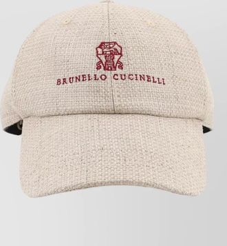 Brunello Cucinelli silk linen wool hat curved brim