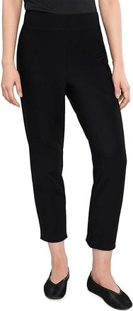 Eileen Fisher Washable Stretch Crepe Slim Crop Pants With Slit Womens Clothing Black : LG 26, Elastane/Nylon/Viscose