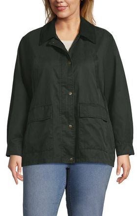 Lands End Waxed Barn Jacket in Dark Green at Nordstrom, Size 2X