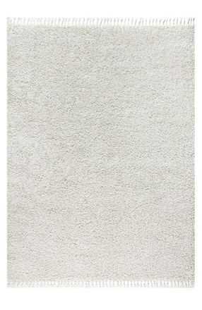 Jonathan Y Designs Mercer Shag Plush Tassel Area Rug in White at Nordstrom, Size 5Ft 0In X 8Ft 0In