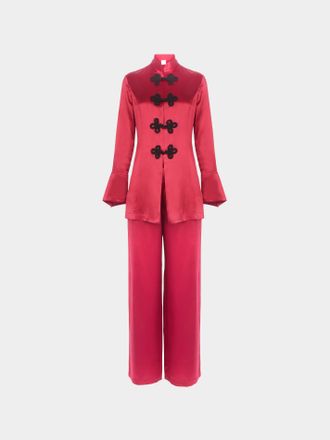 Loretta Caponi Azalea Silk Pajama Set