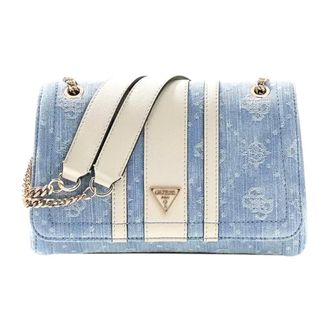 Guess Tassen, Dames, Blauw, ONE Size, Katoen, Noelle Crossbody Tas