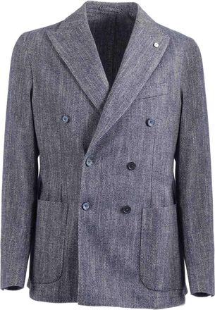 L.B.M. 1911 Textured Double Breasted Cotton Jacket