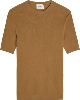 Khaite Celina Ribbed Wool-blend top - Camel - S (UK8-10 / S)