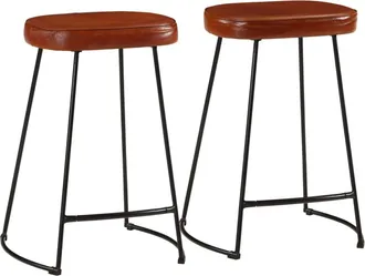vidaXL Taburetes De Bar 2 Uds Marr&oacute;n Oscuro 41x29x62 Cm Vidaxl