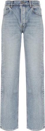 Saint Laurent Relax Rechte jeans - Dames - Jeans - Blauw - Maat: W25 Katoen