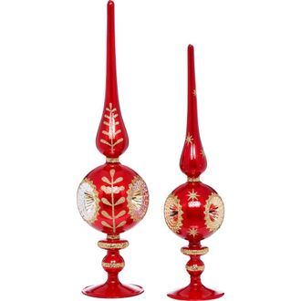Mark Roberts Scrolled Tree Finial, Set of 2 in Red at Nordstrom