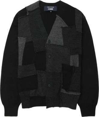 Comme Des Garçons patchwork button cardigan - Black