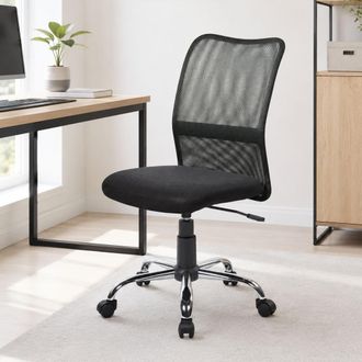 Dmora Silla De Oficina Dana, Silla De Trabajo De Malla, Asiento De Oficina Ergon&oacute;mico, 57x46h90/100 Cm, Negro - Dmora