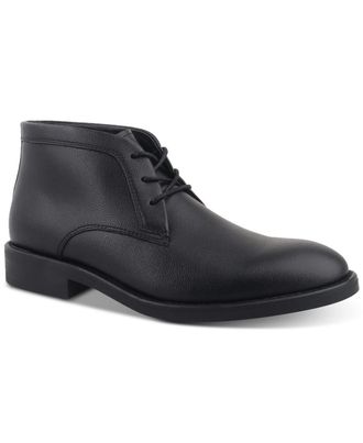 Alfani Gregory 100193852MN Mens Black Faux Leather Chukka Boots ZAP2342