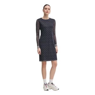 Joop Jurk met lange mouwen en print - Dames - Korte kleedjes - Blauw - XS - Polyester - Kleedjes