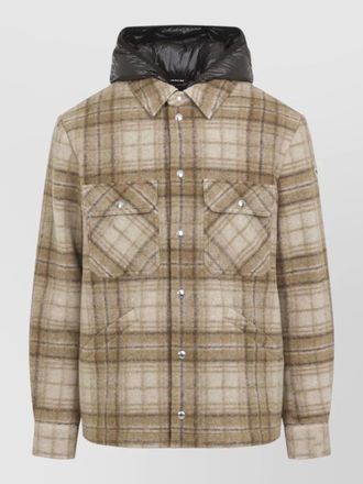 Moncler down checked shirt jacket