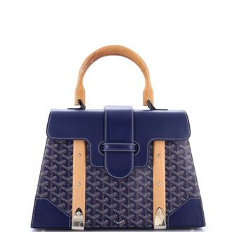 Goyard Saigon Top Handle Bag Coated Canvas with Leather MM