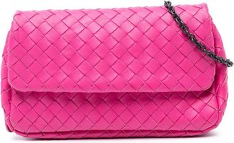 Bottega Veneta Pre-owned Woven Leather Top Handle Bag - Dames - Vintage Schoudertas - Roze - ONE Size - Leer - Vintage
