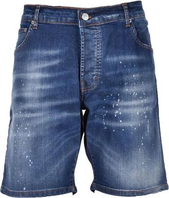 Takeshy Kurosawa Denim Bermuda Shorts with Subtle Distressing
