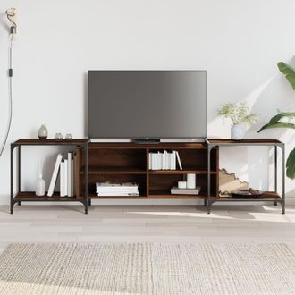 vidaXL Mueble De Tv Madera De Ingenier&iacute;a Marr&oacute;n Roble 203x37x50 Cm Vidaxl