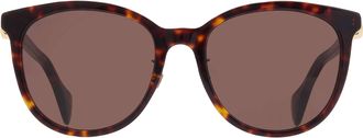 Gucci Brown Oval Ladies Sunglasses GG1180SK 004 56