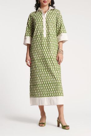 Frances Valentine Tracey Midi Dress Loop in Green/oyster at Nordstrom, Size X-Small