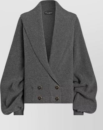 Dolce & Gabbana ribbed cropped shawl-collar double-breasted cardigan