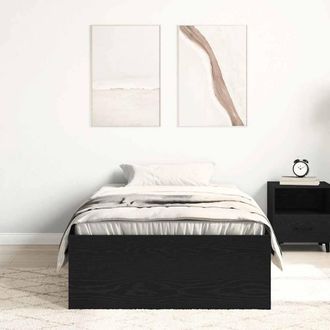 Berkfield Home Durable Bed Frame without Mattress Black Oak 90x200 cm Engineered Wood