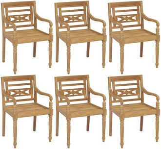 vidaXL Batavia Chairs 6 pcs Solid Teak Wood vidaXL