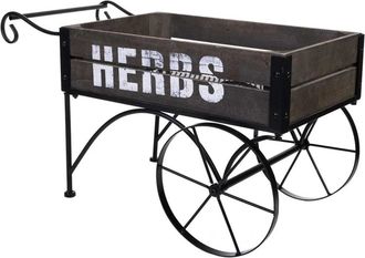 Wanderlust Deco Carretilla de madera y metal 62 x 32 x 41h cm