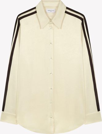 Serena Bute Satin Classic Shirt - Cream
