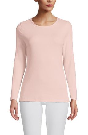 Lands End Cotton Rib T-shirt in Soft Blush at Nordstrom, Size X-Small