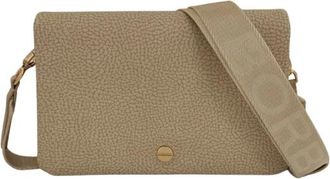 Borbonese Tassen, Dames, Beige, ONE Size, Leer, Tracolla Mini