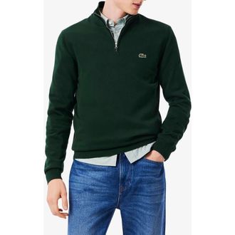 Lacoste Regular Fit Quarter Zip Sweater in Sinople at Nordstrom, Size 5