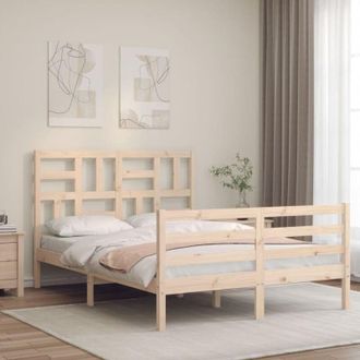 vidaXL Bed Frame without Mattress Small Double Solid Wood vidaXL