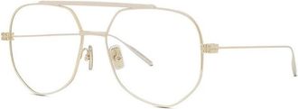 Givenchy Gold Square Full Rim Eyeglasses - Gold
