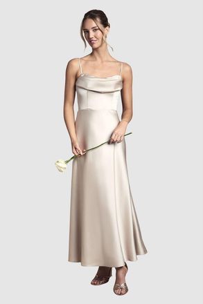 Coast Strappy Maxi Bridesmaid Dress in Champagne at Nordstrom, Size 8
